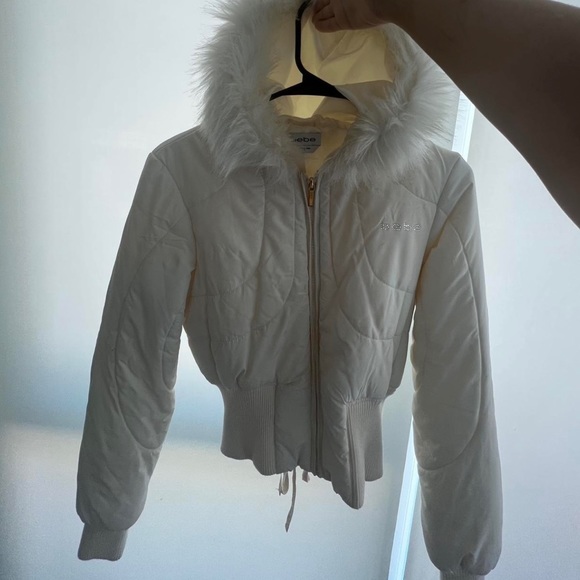 BEBE Rare Limited Edition Lace Up Corset Bonded Lace Puffer Jacket